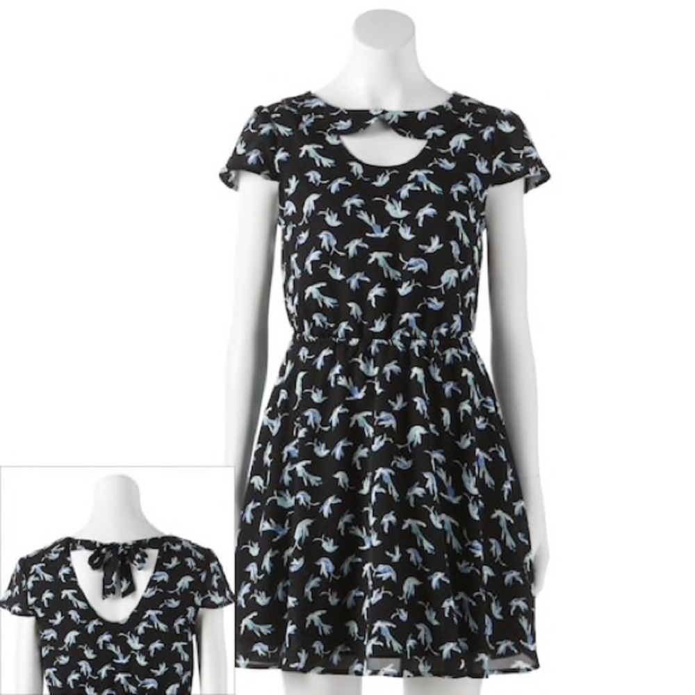 LC Lauren Conrad Bird Fit & Flare Dress
